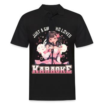 Juste une fille qui aime le karaoké - Polo Homme - noir - Devant - Kai (181cm)