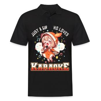 Juste une fille qui aime le karaoké - Polo Homme - noir - Devant - Kai (181cm)