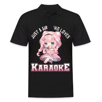 Juste une fille qui aime le karaoké - Polo Homme - noir - Devant - Kai (181cm)