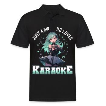 Juste une fille qui aime le karaoké - Polo Homme - noir - Devant - Kai (181cm)