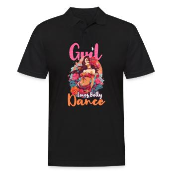 Belly Dancing Girl Loves Belly Dancing - Men's Polo Shirt - black - Front - Kai (181cm)