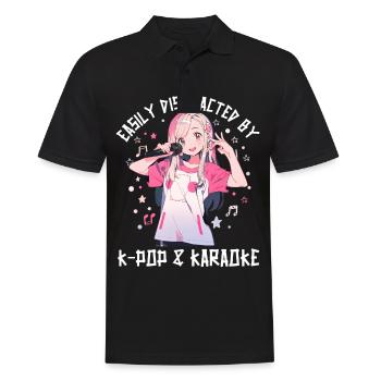 Juste une fille qui aime l’anime K-Pop et le karaoké - Polo Homme - noir - Devant - Kai (181cm)