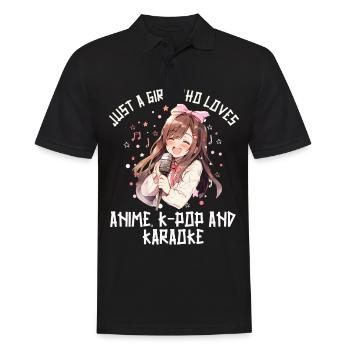 Juste une fille qui aime l’anime K-Pop et le karaoké - Polo Homme - noir - Devant - Kai (181cm)