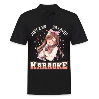 Juste une fille qui aime le karaoké - Polo Homme - noir - Devant - Kai (181cm)