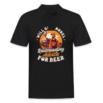 Modelleisenbahn Geben Sie Ratschläge für Bier - Männer Poloshirt - Schwarz - Vorne - Kai (181cm)