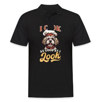 Kochmesser Ich koche so gut, wie ich aussehe - Männer Poloshirt - Schwarz - Vorne - Kai (181cm)