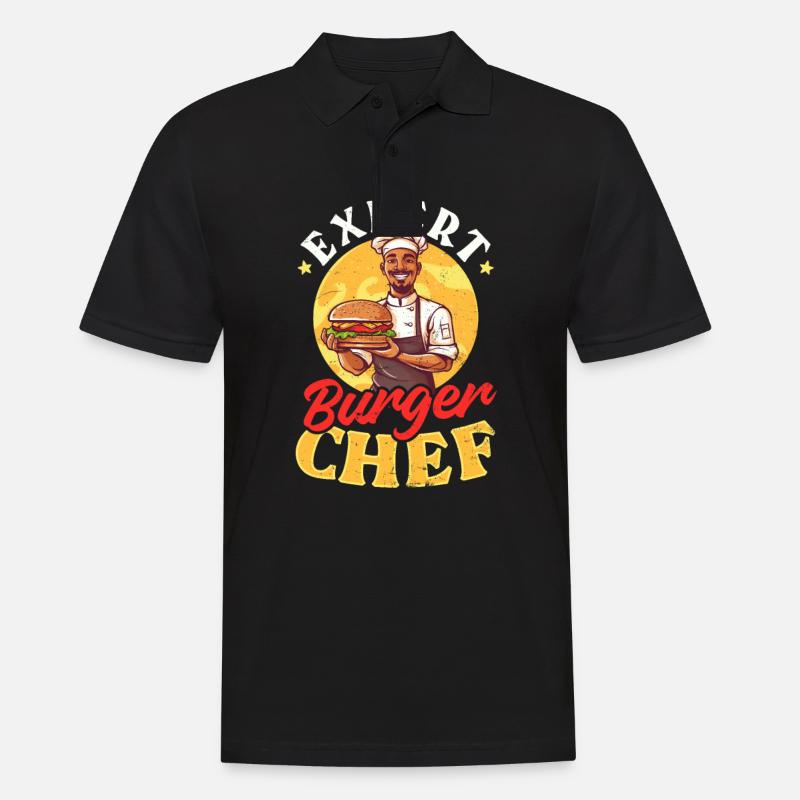 Kochmesser Experte Burger Chef - Männer Poloshirt - Schwarz