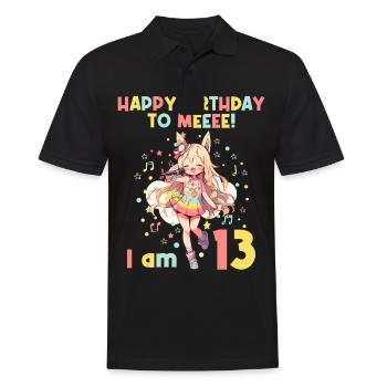 Anime Mandga K-Pop KPop Girl 13th Birthday - Men's Polo Shirt - black - Front - Kai (181cm)