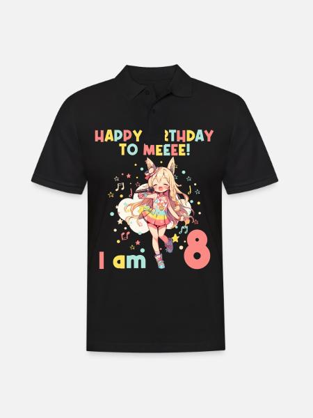 Anime Mandga K-Pop KPop Girl 8 ° compleanno - Polo da uomo - nero