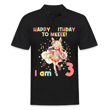 Anime Mandga K-Pop KPop Girl 3rd Birthday - Men's Polo Shirt - black - Front - Kai (181cm)