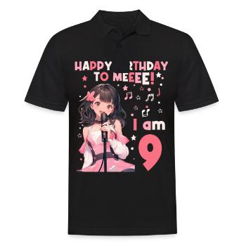 Anime Mandga K-Pop KPop Girl 9th Birthday - Men's Polo Shirt - black - Front - Kai (181cm)