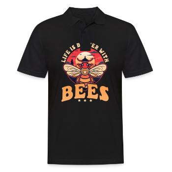 Beekeeper Better With Bees - Men's Polo Shirt - black - Front - Kai (181cm)