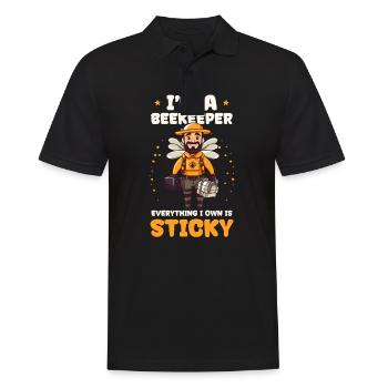 Beekeeper Everything I Own Is Sticky - Men's Polo Shirt - black - Front - Kai (181cm)