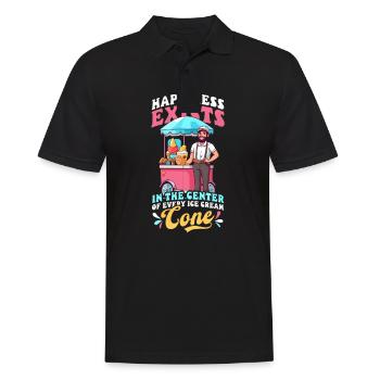 Vendeur de crème glacée Bonheur Au milieu de la crème glacée - Polo Homme - noir - Devant - Kai (181cm)