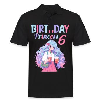 Anime Mandga Boba Bubble Tea 6ème anniversaire - Polo Homme - noir - Devant - Kai (181cm)