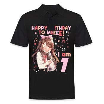 Anime Mandga K-Pop KPop Girl 7th Birthday - Men's Polo Shirt - black - Front - Kai (181cm)