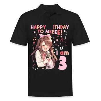 Anime Mandga K-Pop KPop Girl 3rd Birthday - Men's Polo Shirt - black - Front - Kai (181cm)