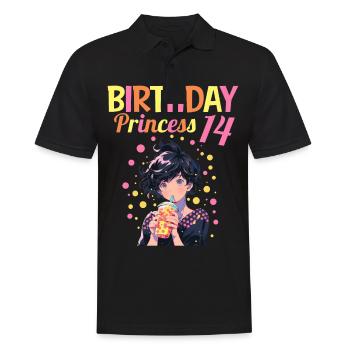 Anime Mandga Boba Bubble Tea 14th Birthday - Men's Polo Shirt - black - Front - Kai (181cm)