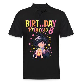Anime Mandga Boba Bubble Tea 8ème anniversaire - Polo Homme - noir - Devant - Kai (181cm)