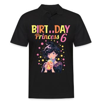 Anime Mandga Boba Bubble Tea 6ème anniversaire - Polo Homme - noir - Devant - Kai (181cm)