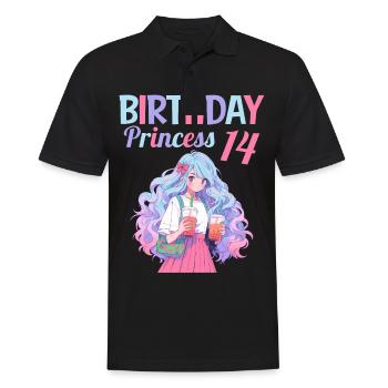 Anime Mandga Boba Bubble Tea 14th Birthday - Men's Polo Shirt - black - Front - Kai (181cm)