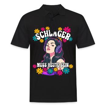 Schlager - Männer Poloshirt - Schwarz - Vorne - Kai (181cm)