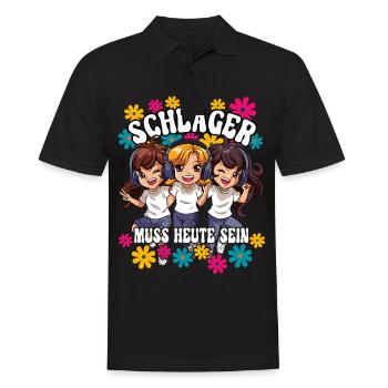 Schlager - Männer Poloshirt - Schwarz - Vorne - Kai (181cm)