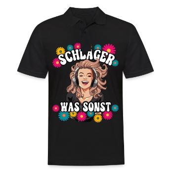 Schlager Gehen Immer - Männer Poloshirt - Schwarz - Vorne - Kai (181cm)