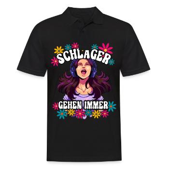 Schlager Gehen Immer - Männer Poloshirt - Schwarz - Vorne - Kai (181cm)