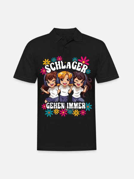Schlager Gehen Immer - Männer Poloshirt - Schwarz