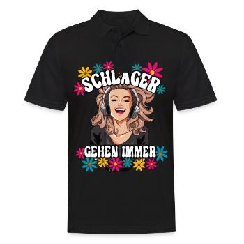 Schlager Gehen Immer - Männer Poloshirt - Schwarz - Vorne - Kai (181cm)