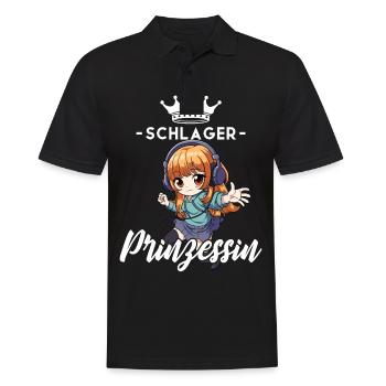 Schlager Prinzessin - Männer Poloshirt - Schwarz - Vorne - Kai (181cm)