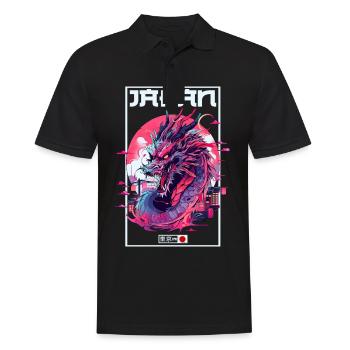 Tokyo Asie 80s Dragon Dragon Rétro Japonais - Polo Homme - noir - Devant - Kai (181cm)