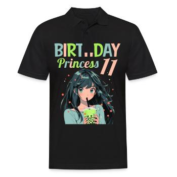 Anime Mandga Boba Bubble Tea 11. Geburtstag - Männer Poloshirt - Schwarz - Vorne - Kai (181cm)