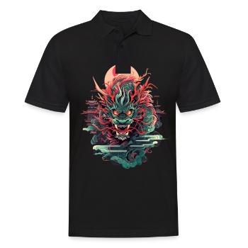 Tokio Asien 80er Japanischer Retro Drache Drachen - Männer Poloshirt - Schwarz - Vorne - Kai (181cm)