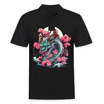 Tokio Asien 80er Japanischer Retro Drache Drachen - Männer Poloshirt - Schwarz - Vorne - Kai (181cm)