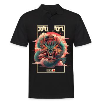 Tokio Asien 80er Japanischer Retro Drache Drachen - Männer Poloshirt - Schwarz - Vorne - Kai (181cm)