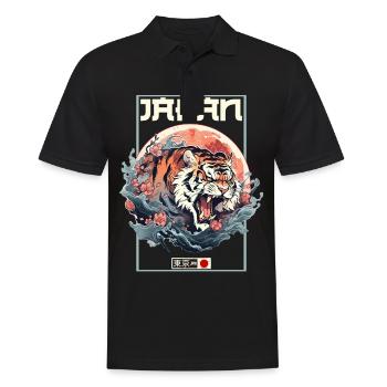 Tokyo Asie 80s Rétro Tiger Japonais - Polo Homme - noir - Devant - Kai (181cm)