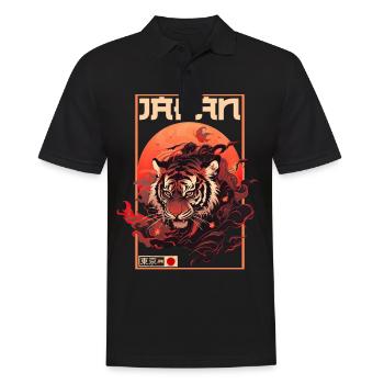 Tokio Asien 80er Japanischer Retro Tiger - Männer Poloshirt - Schwarz - Vorne - Kai (181cm)