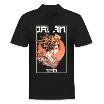 Tokyo Asie 80s Geishas japonaises rétro Geisha - Polo Homme - noir - Devant - Kai (181cm)