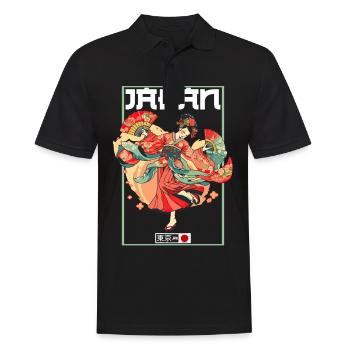 Tokyo Asie 80s Geishas japonaises rétro Geisha - Polo Homme - noir - Devant - Kai (181cm)