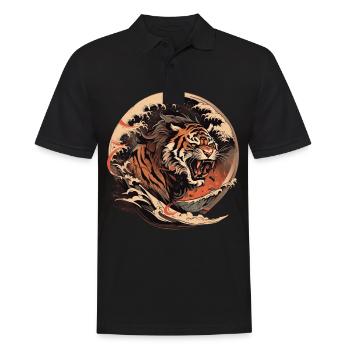 Tokyo Asie 80s Rétro Tiger Japonais - Polo Homme - noir - Devant - Kai (181cm)