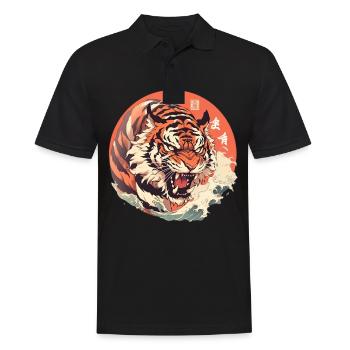 Tokyo Asie 80s Rétro Tiger Japonais - Polo Homme - noir - Devant - Kai (181cm)