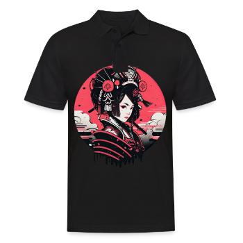 Asian 80s Japanese Retro Samurais Samurai - Men's Polo Shirt - black - Front - Kai (181cm)