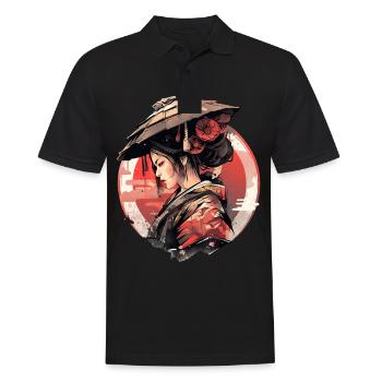 Asie 80s Samouraï Rétro Japonais Samouraï - Polo Homme - noir - Devant - Kai (181cm)