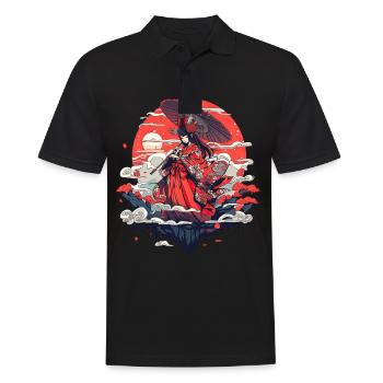 Asie 80s Samouraï Rétro Japonais Samouraï - Polo Homme - noir - Devant - Kai (181cm)