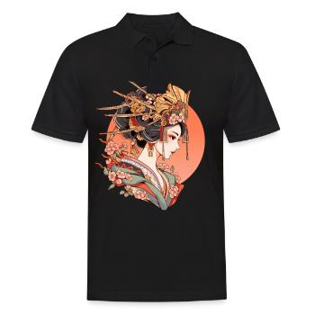 Tokyo Asia 80s Japanese Retro Geishas Geisha - Men's Polo Shirt - black - Front - Kai (181cm)