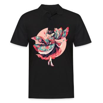 Tokyo Asie 80s Geishas japonaises rétro Geisha - Polo Homme - noir - Devant - Kai (181cm)