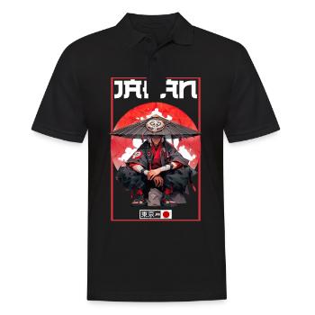Asie 80s Samouraï Rétro Japonais Samouraï - Polo Homme - noir - Devant - Kai (181cm)