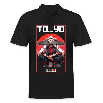 Asie 80s Samouraï Rétro Japonais Samouraï - Polo Homme - noir - Devant - Kai (181cm)